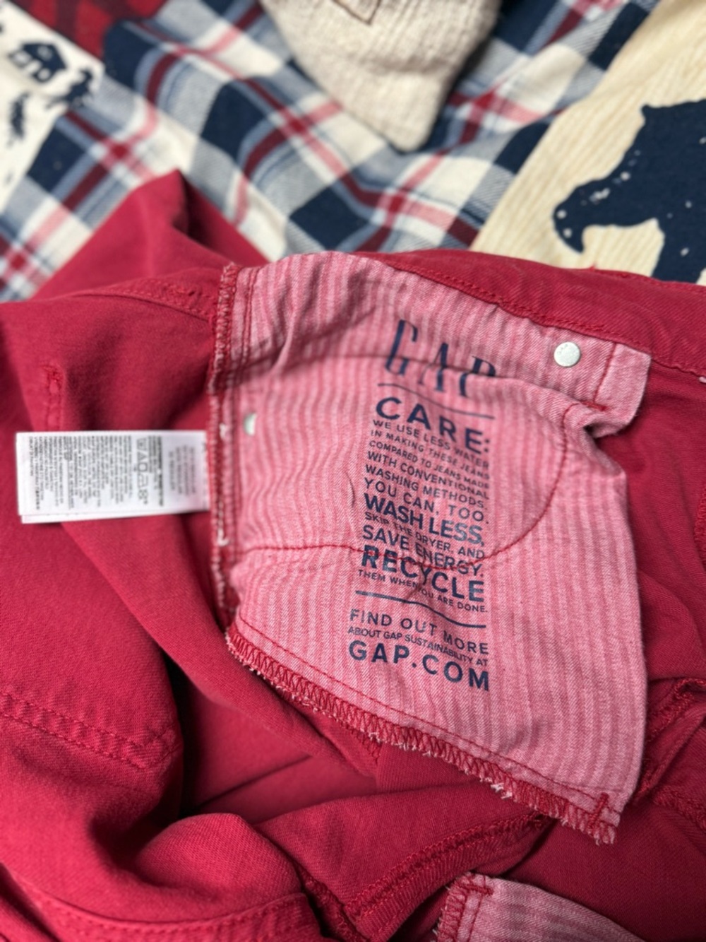 GAP Women's Red '90s Straight High Rise Jeans - Picture 2 of 4